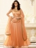 Peach color party wear georgette anarkali